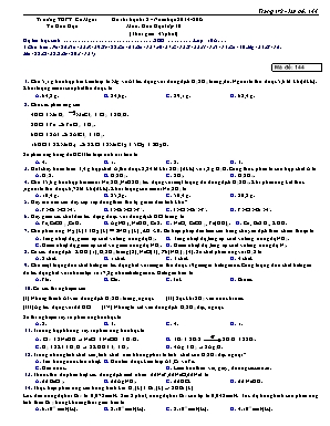 4 Đề thi học kì 2 môn Hóa học Lớp 10 - Năm học 2014-2015 - Trường THPT Cưmgar